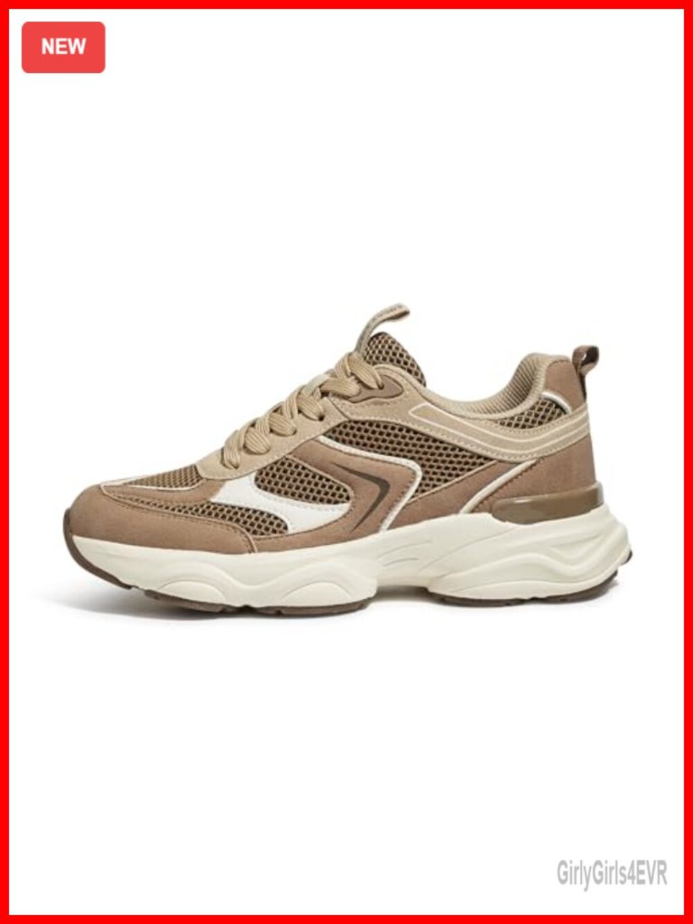 Platform Athletic Sneakers Mesh Low Heel Lace-Up Walking Shoes